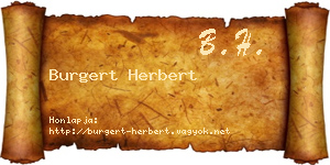 Burgert Herbert névjegykártya